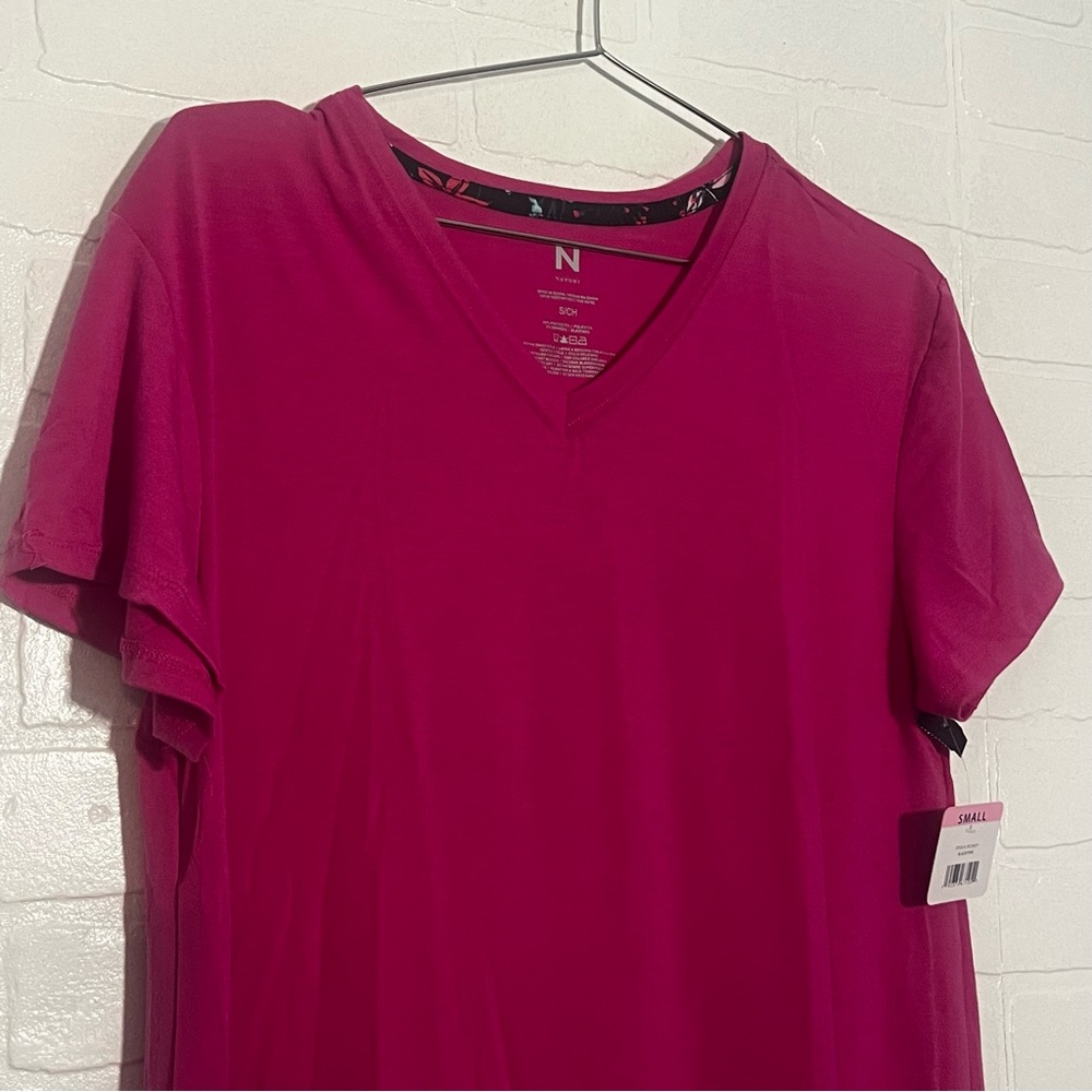 Natori Womens Sleep Dress V-Neck Short Sleeve Night Dress Small Cozy Comdort NWT - Picture 2 of 5